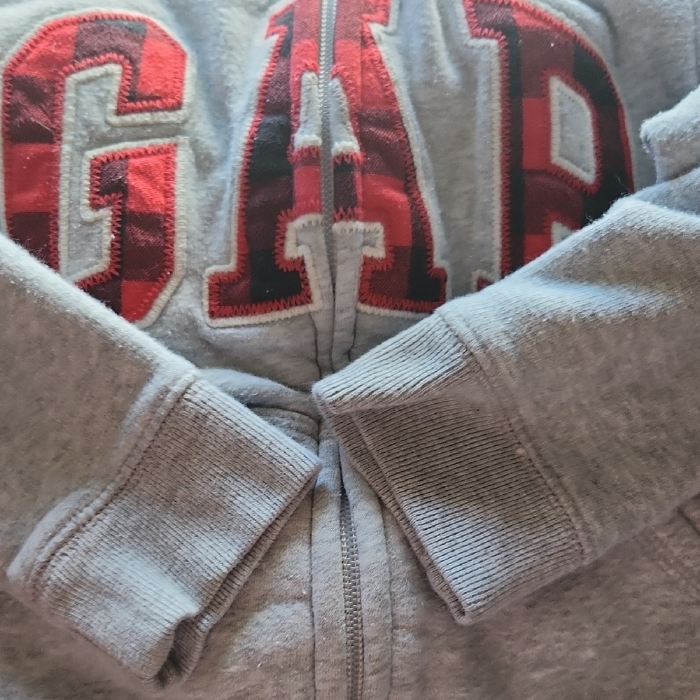 3/$10 Baby GAP Hoodie with Plaid Logo|Sherpa Lining - Picture 9 of 10